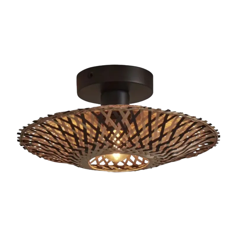 Plafonnier en bambou noir et naturel 30x8 cm Kalimantan - Good & Mojo