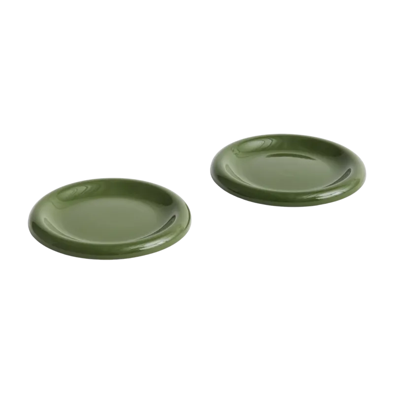 Ensemble de deux assiettes en terre cuite vert 18 cm Barro - Hay