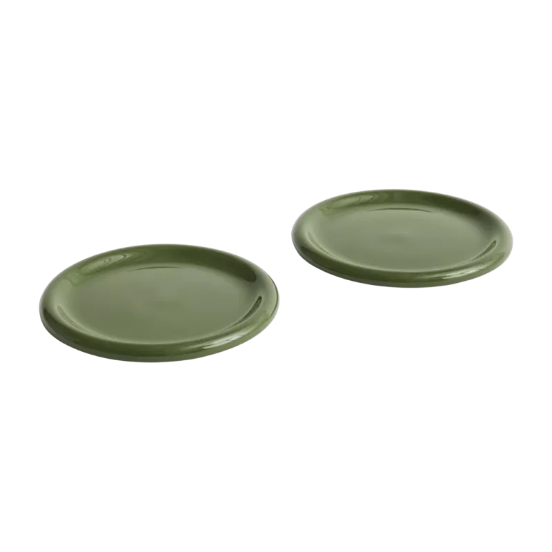 Ensemble de deux assiettes en terre cuite vert 24 cm Barro - Hay