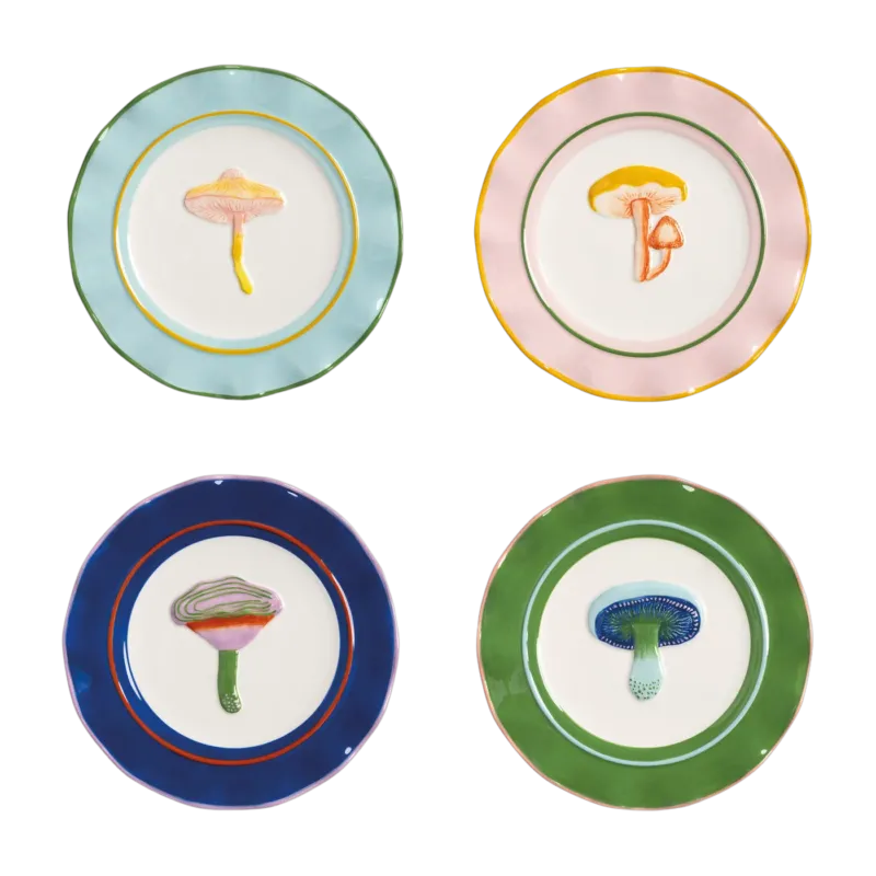 4 Assiettes champignon 16 cm Magic - &Klevering