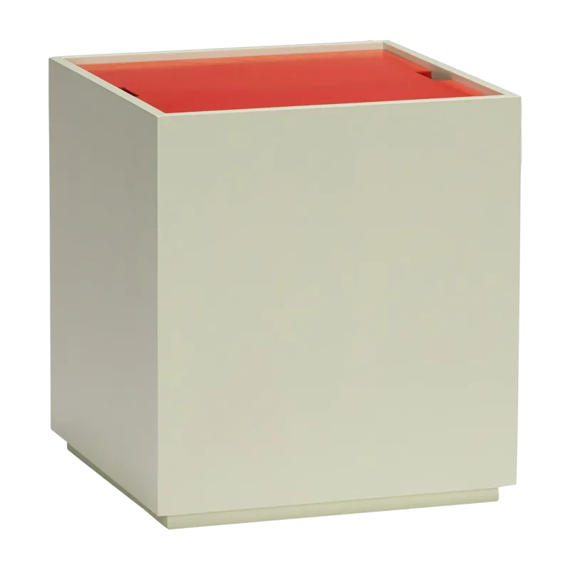 Table d'appoint et de rangement en frêne vert et rouge Vault - Hübsch