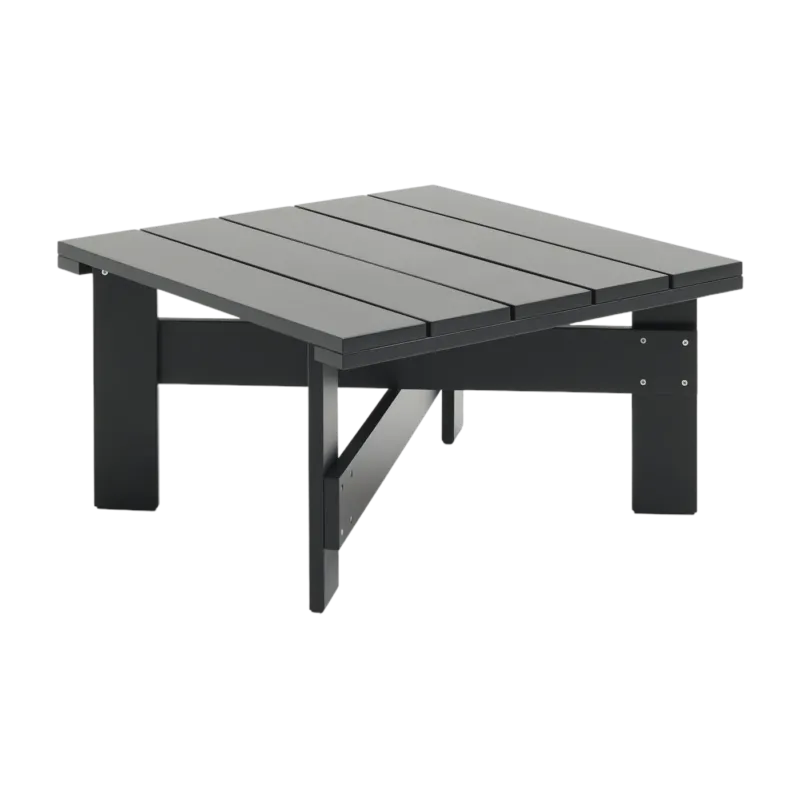 Table basse d'extérieur en pin laqué à l'eau noir 75,5 cm Crate - Hay
