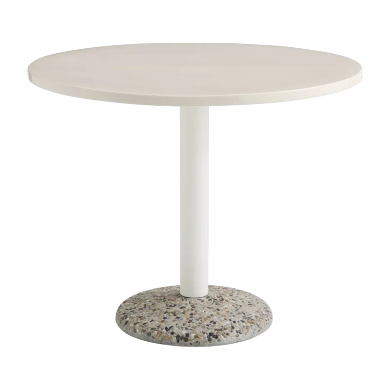 Table ronde en céramique blanc chaud 90x74cm - Hay