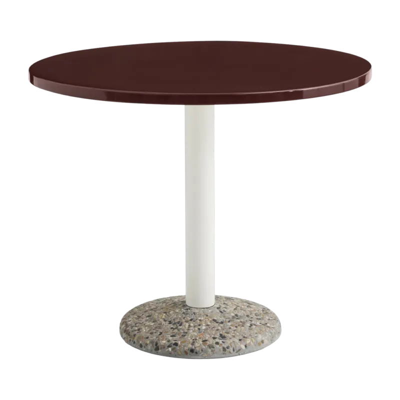 Table ronde en céramique bordeaux 90x74cm - Hay
