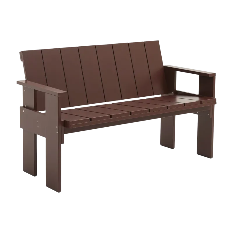 Banc d'extérieur en pin laqué bordeaux Crate - Hay