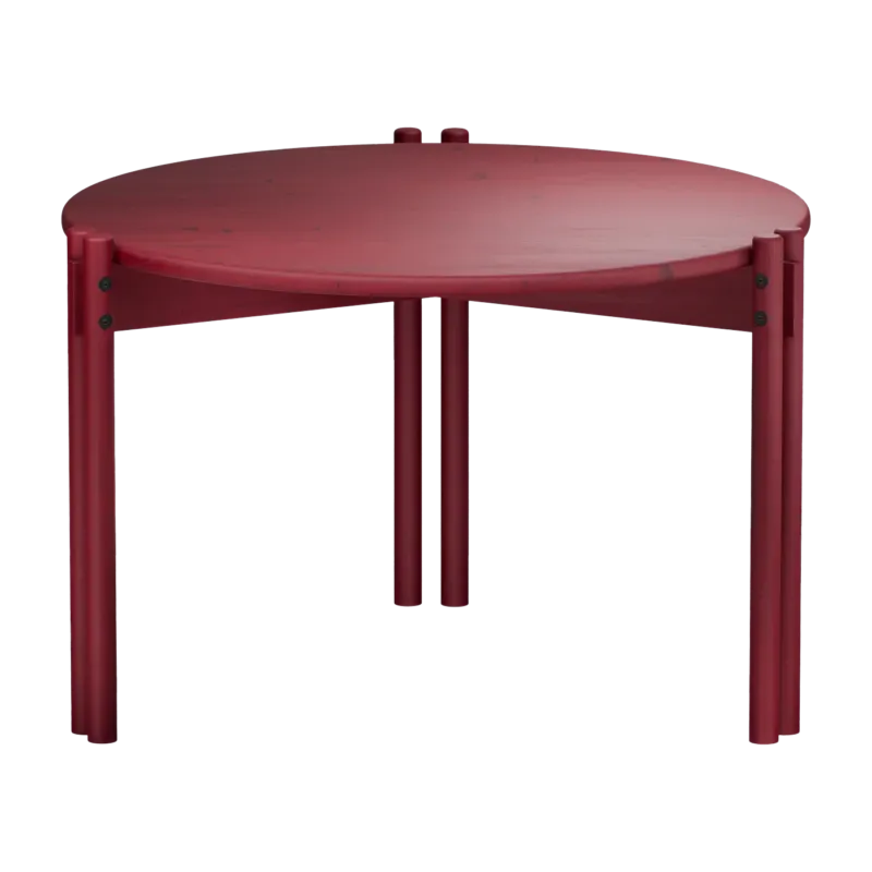 Table basse ronde en pin rouge 60x40cm Sticks - Karup Design