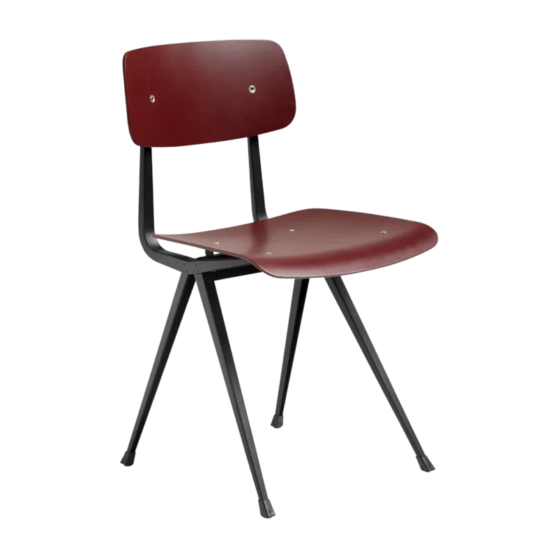 Chaise en bois de chêne rouge brick et acier noir patin standard Result - HAY