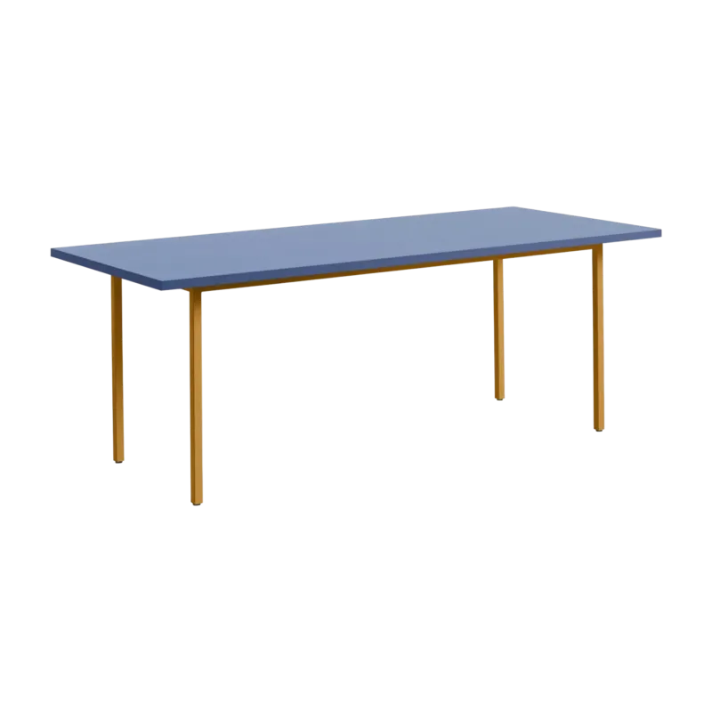 Table rectangulaire en acier thermolaqué ocre et bleu 200x90cm Two-colour - Hay