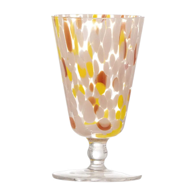 Verre à vin en verre moucheté rose Lilya - Bloomingville