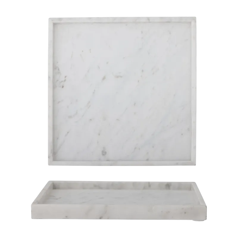 Plateau carré en marbre blanc 35x35cm Majsa - Bloomingville