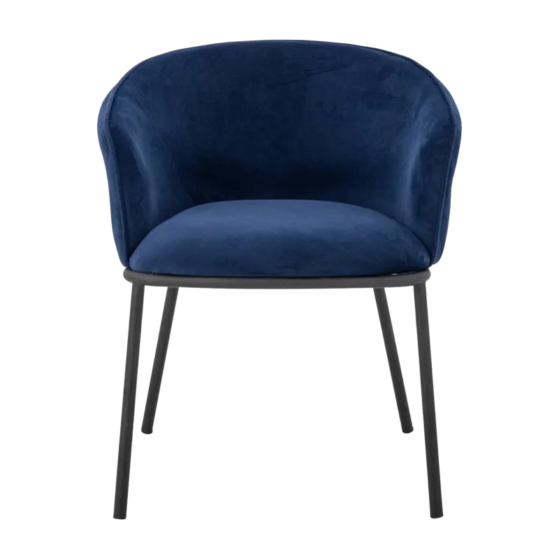 Chaise de salle à manger en velours bleu Cortone - Bloomingville