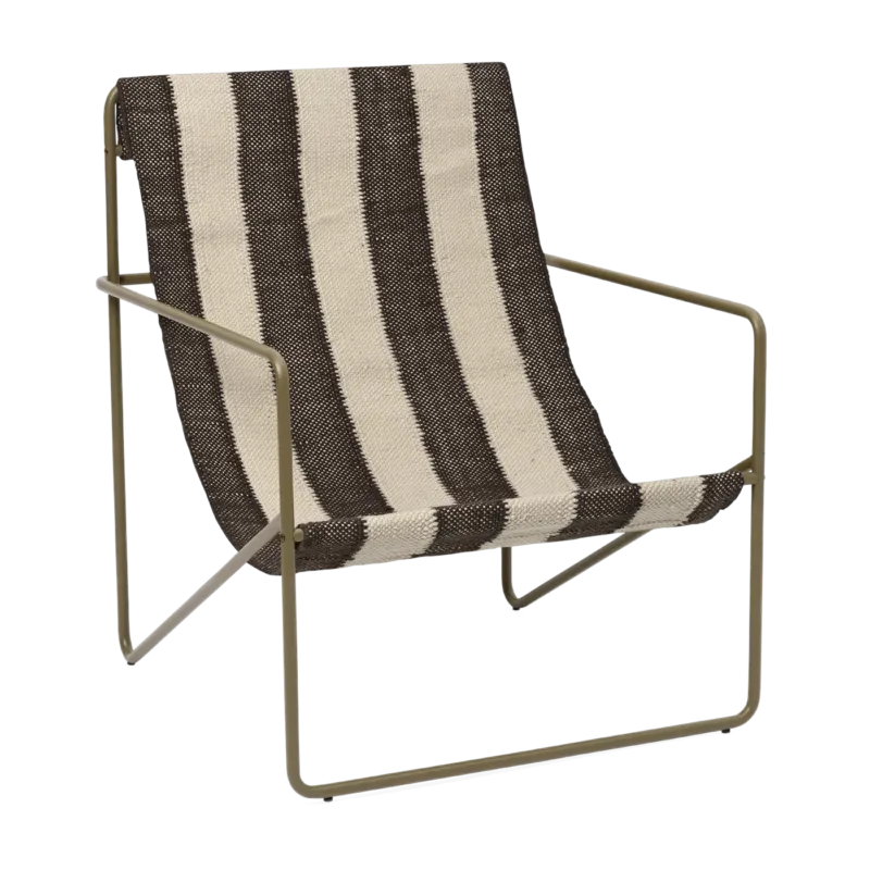 Chaise d'extérieur en métal olive et chocolat Desert - Ferm living