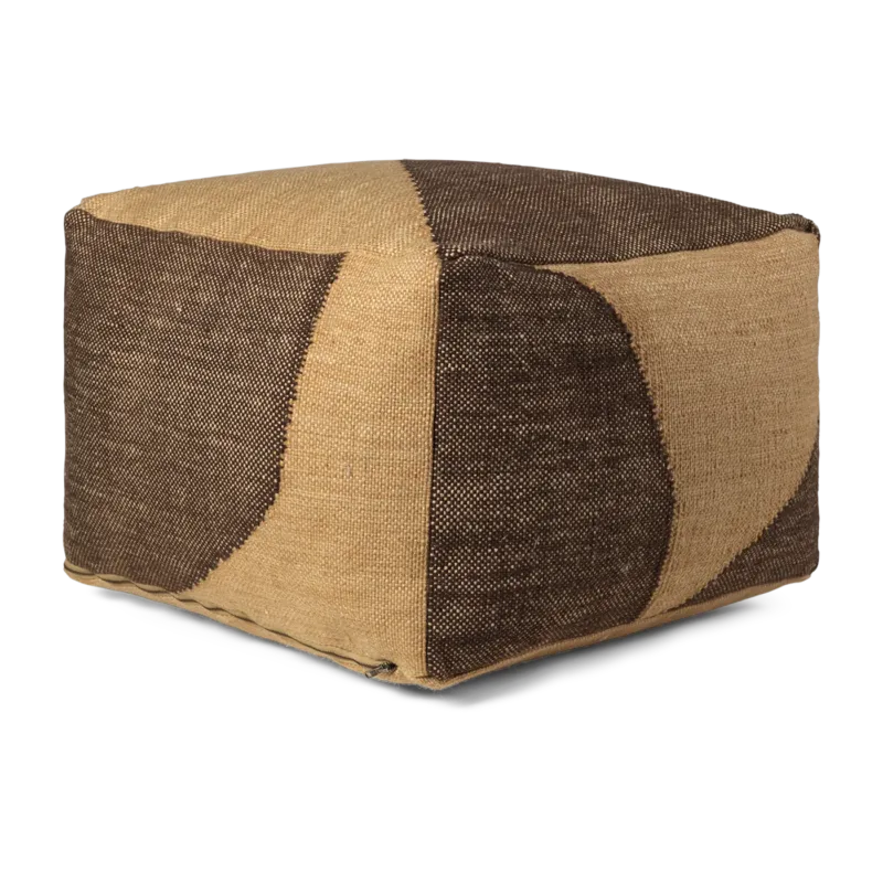 Pouf carré en fil recyclé chocolat 60x60cm Forene - Ferm living