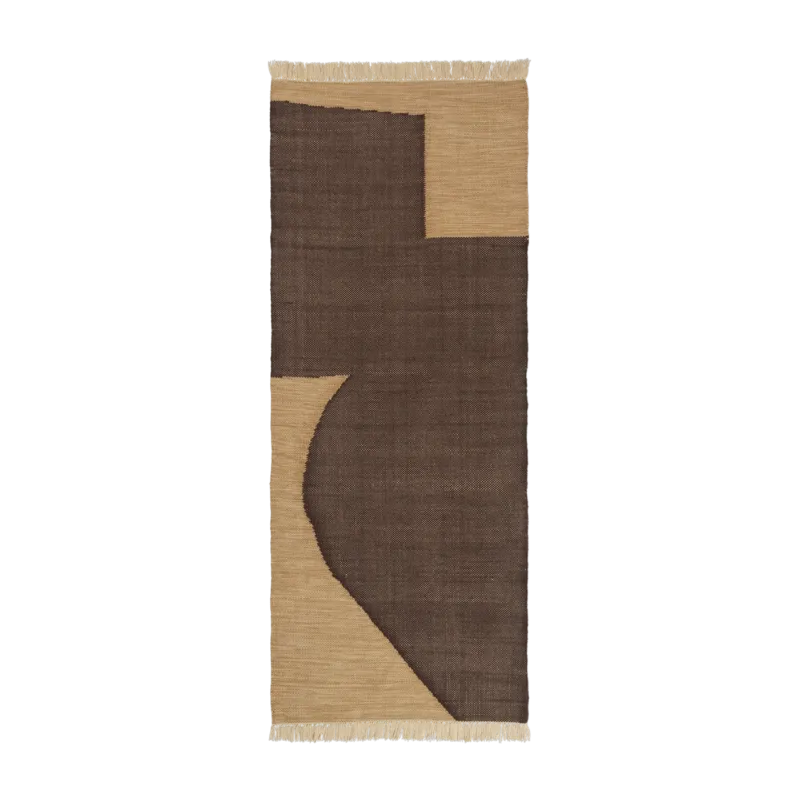 Tapis rectangulaire en fil recyclé chocolat 80x200cm Forene - Ferm living