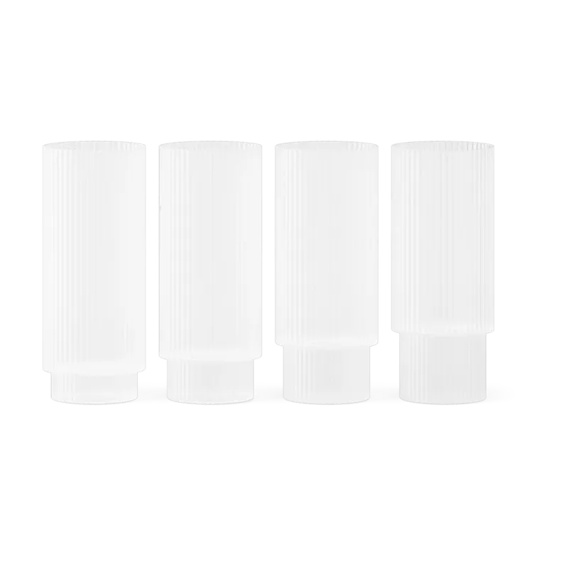 4 verres long drink givré 9cm Ripple - Ferm living