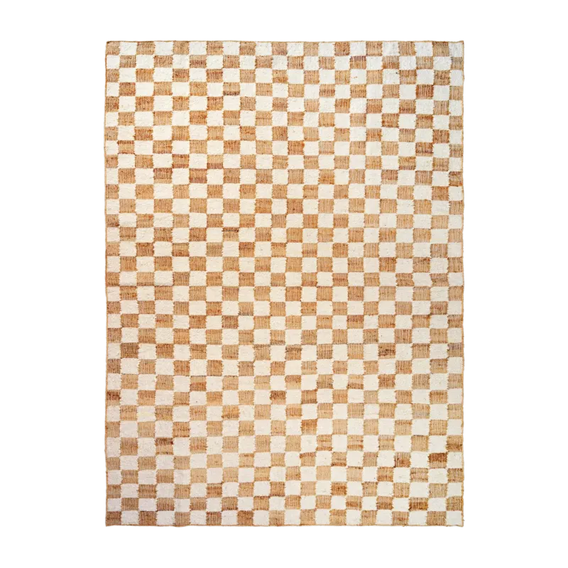 Tapis rectangulaire à carreaux en jute naturel 200x300cm Check - Ferm living