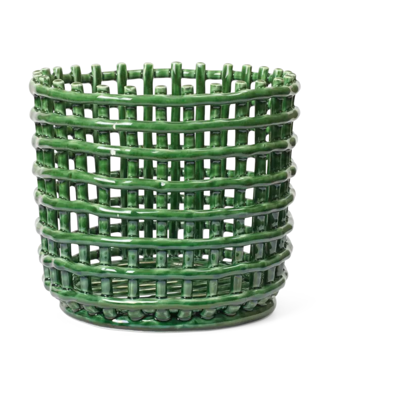 Panier en céramique vert 23,5x21cm Emerald - Ferm living