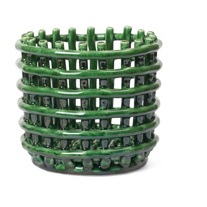 Panier en céramique vert 16x14,5cm Emerald - Ferm living