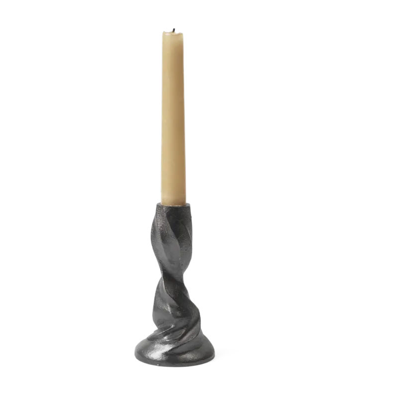 Bougeoir en aluminium noirci 13cm Gale - Ferm living