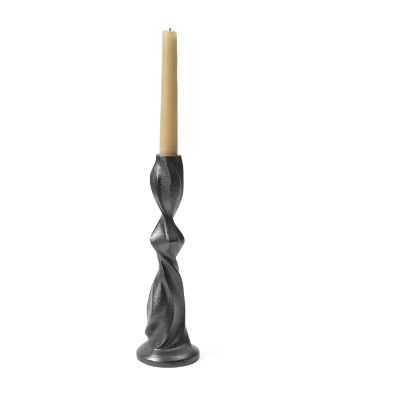 Bougeoir en aluminium noirci 25cm Gale - Ferm living