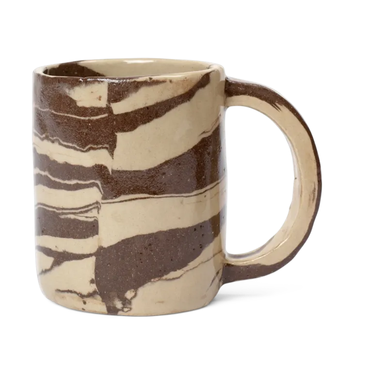 Mug marbré en grès sable 12x9,5cm Ryu - Ferm living