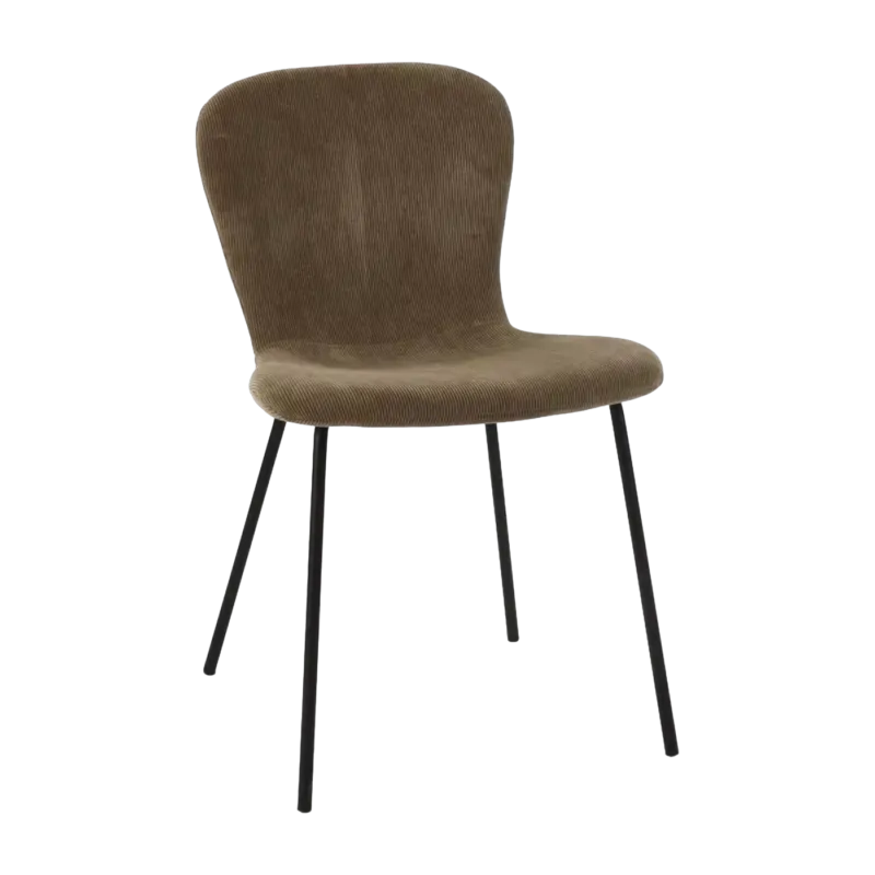 Chaise en velours côtelé bronze Daia - Pomax