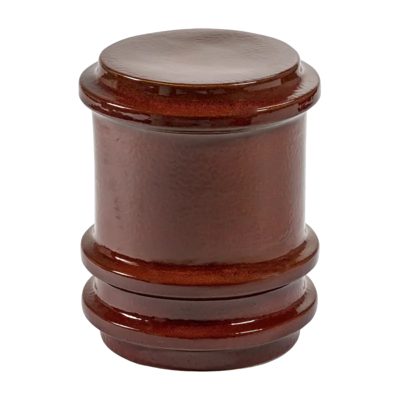 Table d'appoint géométrique en grès laqué rouge foncé 34,8x44,5 cm Pawn - Serax