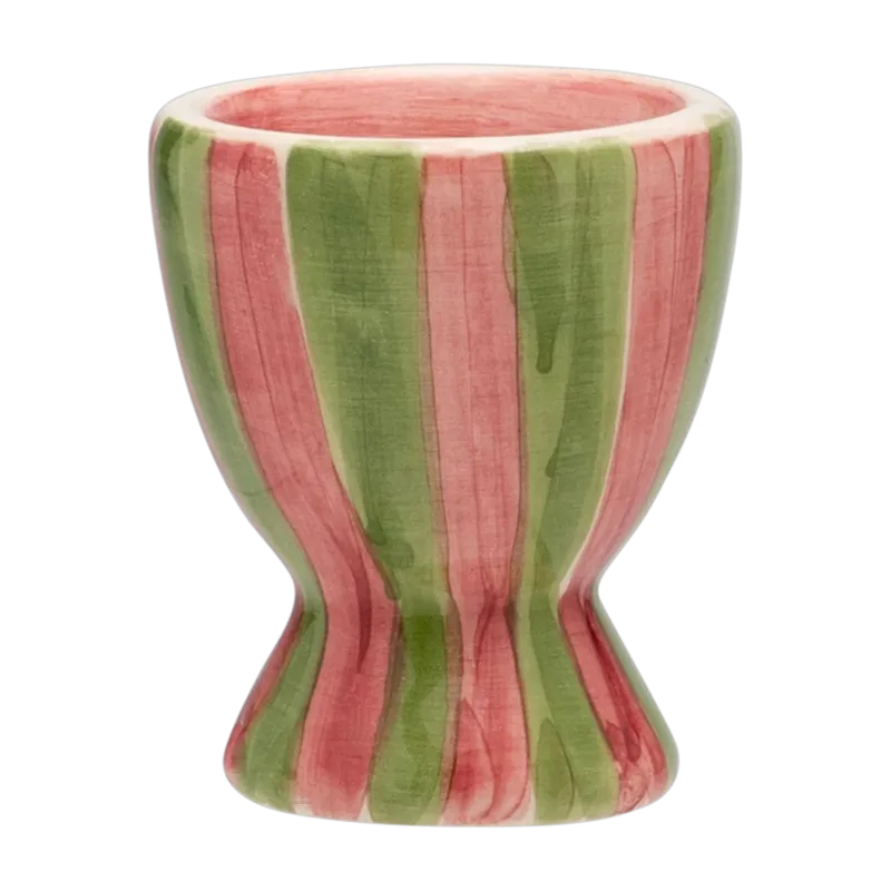 Coquetier en faïence rose et vert 5,4x6,5 cm Unity - Anna + Nina