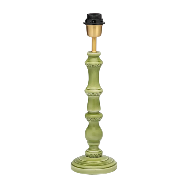 Pied de lampe en bois de manguier vert 12,5x43 cm Juniper - Anna + Nina