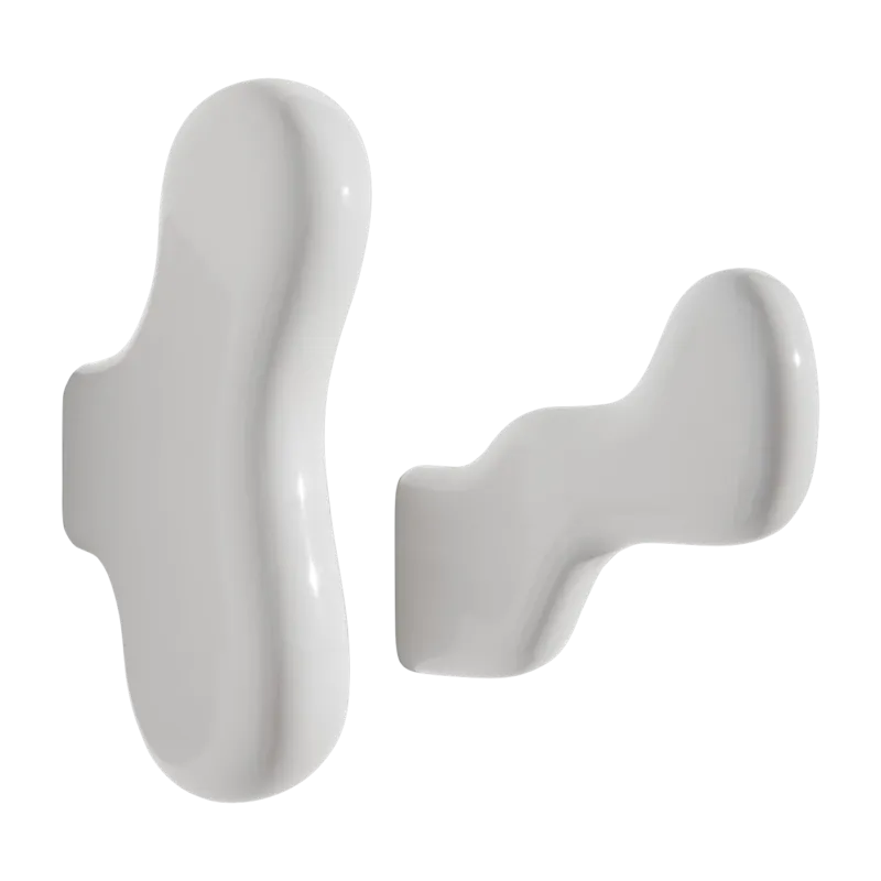 2 Patères en céramique blanche Klump - Petite friture