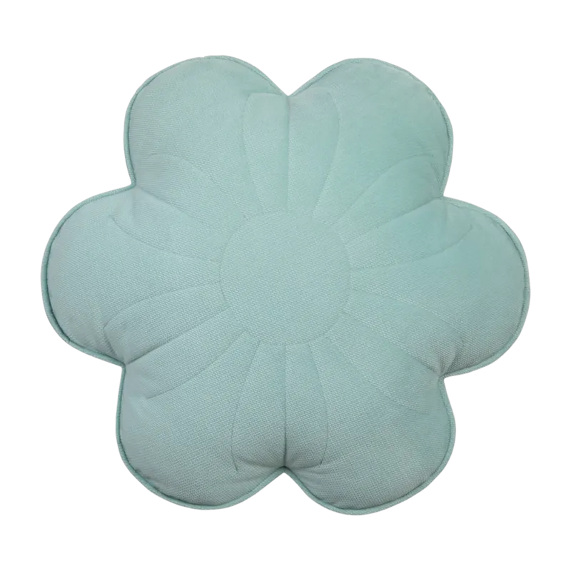 Coussin fleur en velours menthe fraîche - Moi Mili