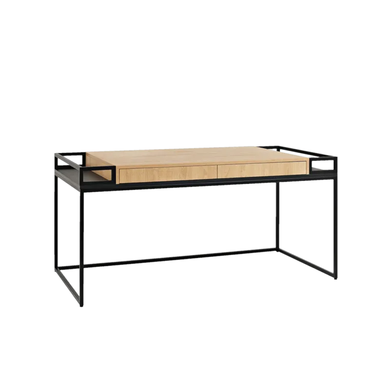 Bureau en chêne et métal noir 160cm K16 - Custom form