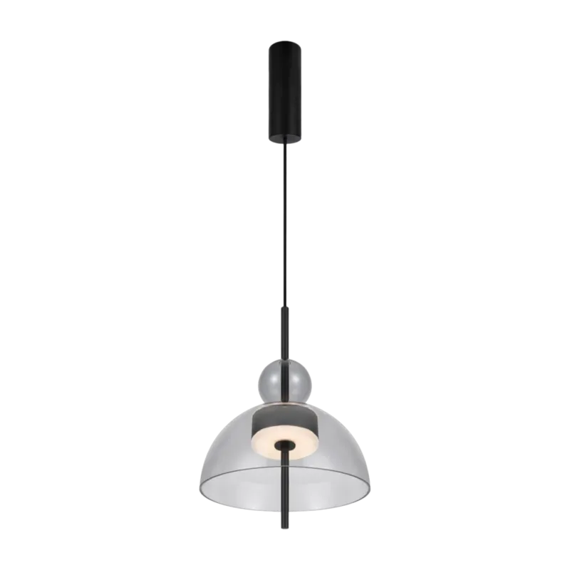 Suspension en verre rond et métal noir 25cm Bangkok - Maytoni