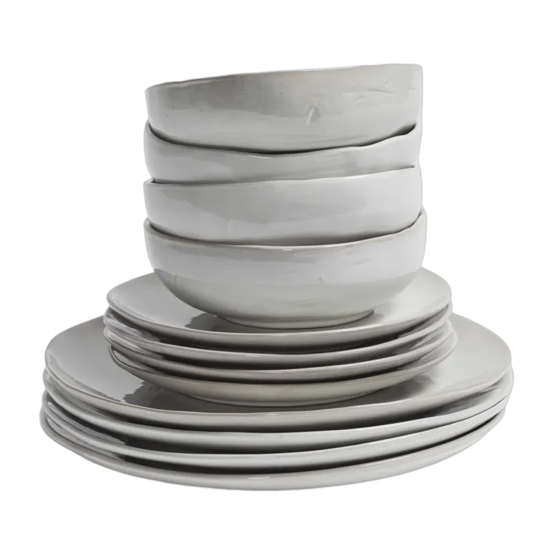 Set de vaisselle 12 pièces en grès blanc La Mère - Serax
