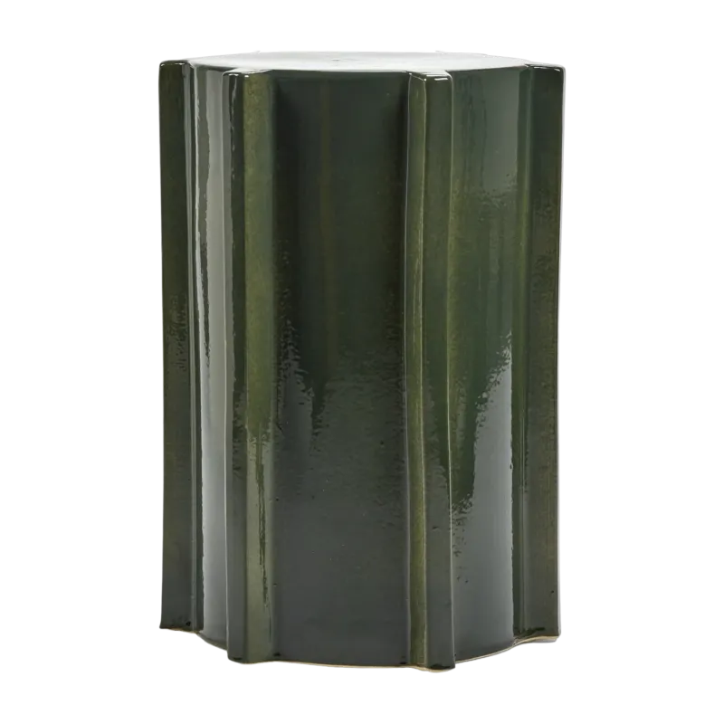 Table d'appoint géométrique en grès laqué vert foncé 31,3x45,4 cm Pawn - Serax