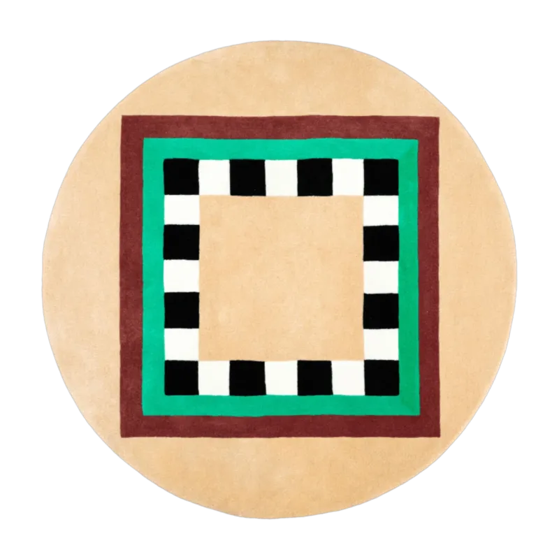 Tapis rond en laine tuftée 100cm Chinese Service - Colortherapis