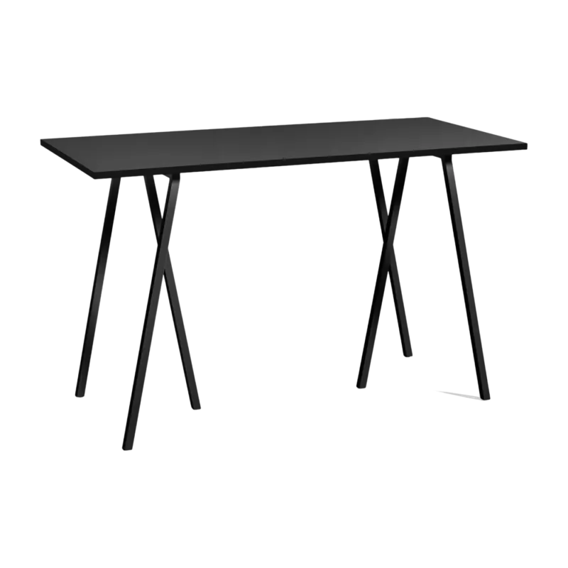 Table haute en acier noire L160 cm Loop Stand High - HAY