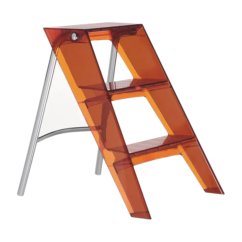 Escabeau en acier et polycarbonate ambré Upper - Kartell