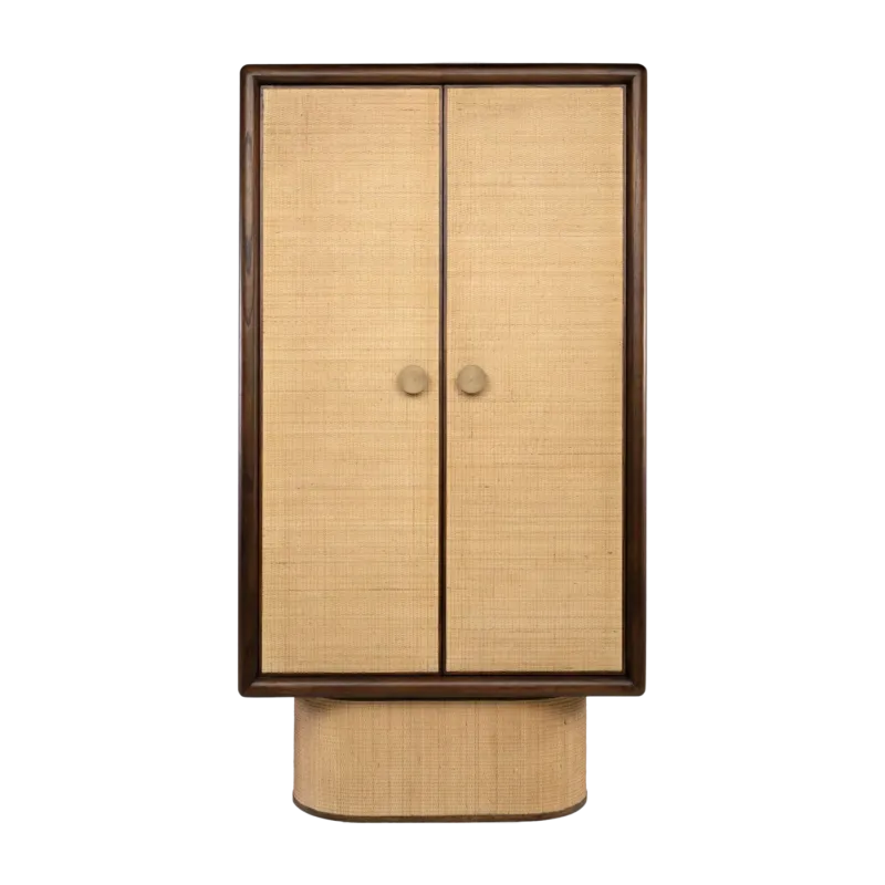 Armoire en bois mindi et rotin 100x187,5cm Granada - Versmissen