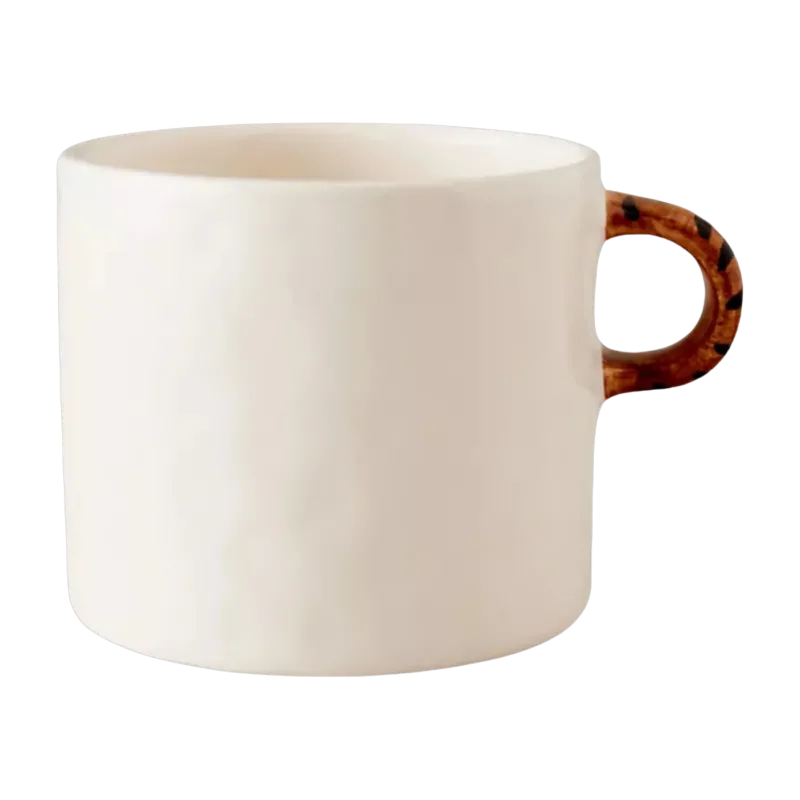 Mug en céramique blanc avec anse tigrée - Anna + Nina