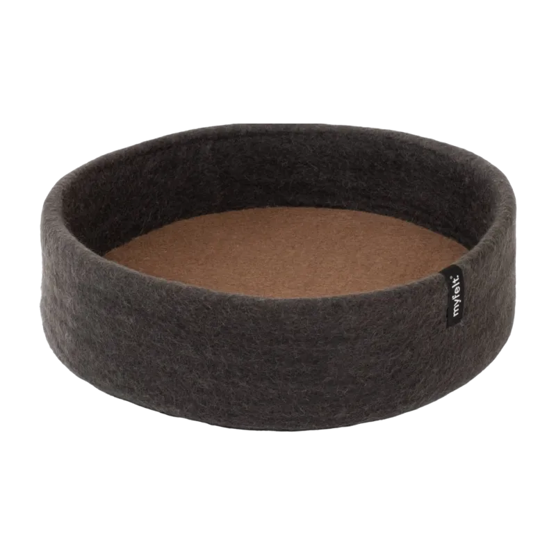 Panier rond pour chien en laine marron et anthracite 40cm Kuno - Myfelt