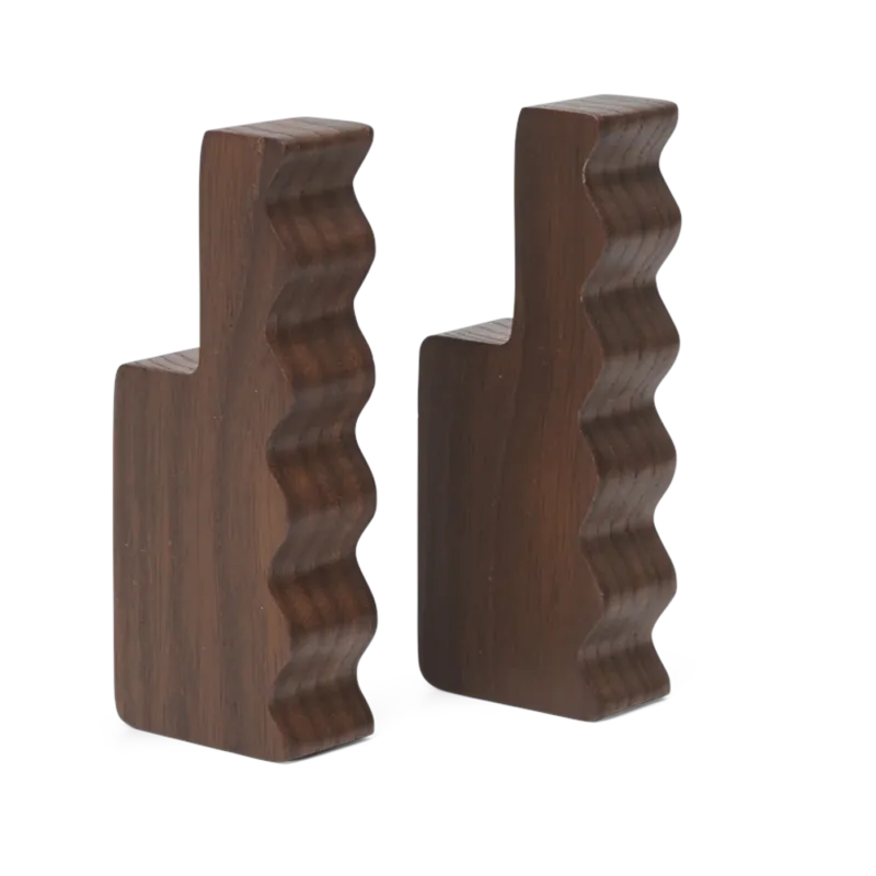 2 patères en frêne foncé Unda - Ferm living