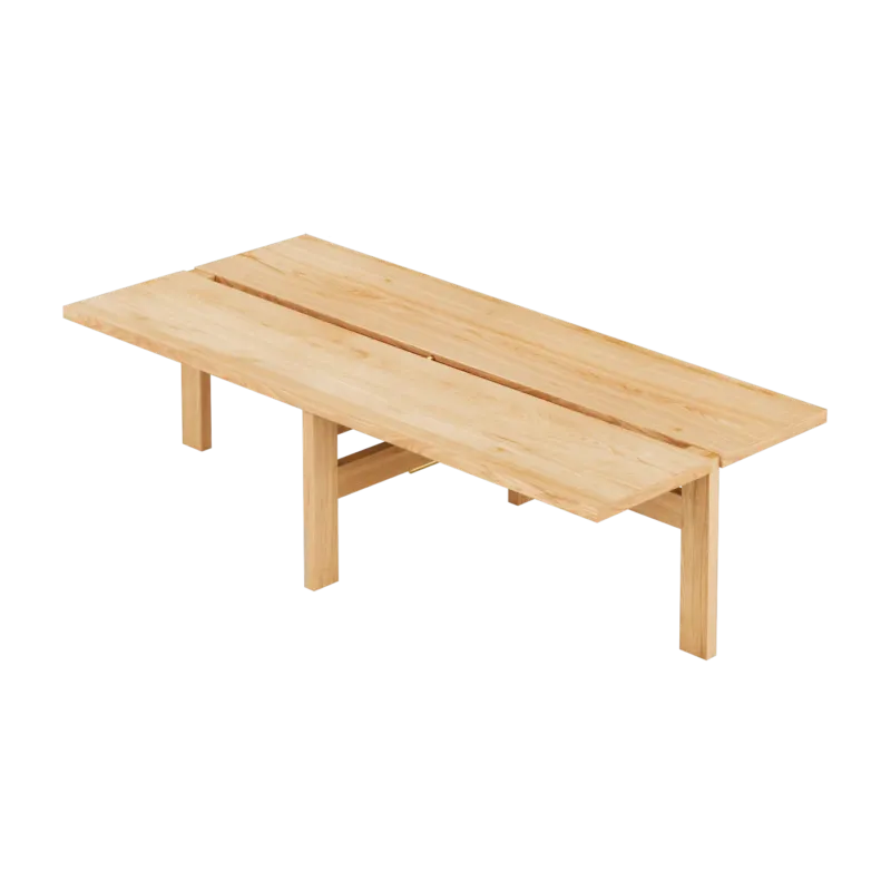 Table basse rectangulaire en chêne vernis naturel 115x50x30cm - Moebe