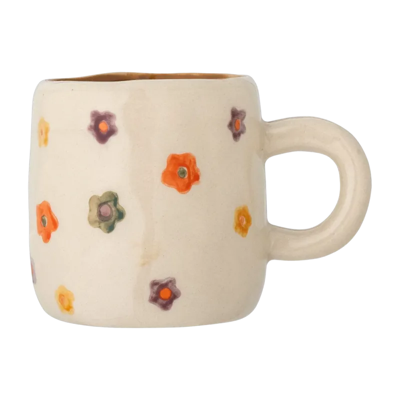 Tasse à fleurs en grès blanc 5,5x6,5cm 130 ml Addy - Bloomingville