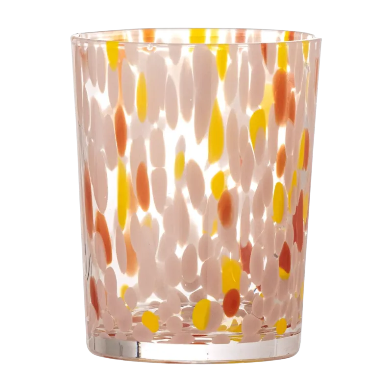 Verre en verre moucheté rose Lilya - Bloomingville