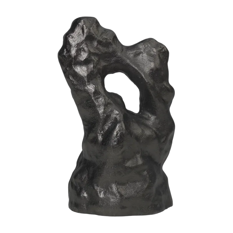 Pièce décorative en aluminium moulé recyclé noire Grotte - Ferm Living
