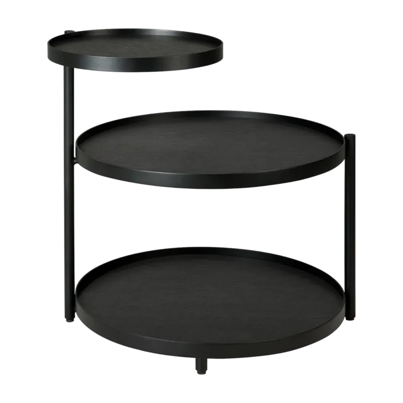 Table d'appoint modulable en bois teinté et cadre en métal noir 54cm Swivel - Ethnicraft Accessories
