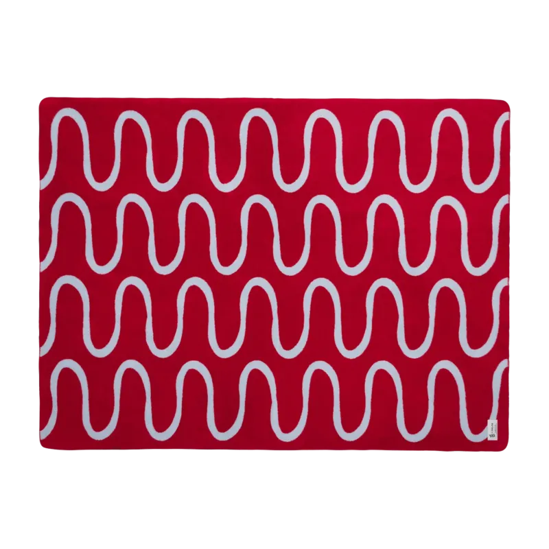 Plaid en coton jus de cerise 150x200cm Swirl Throw - noo.ma