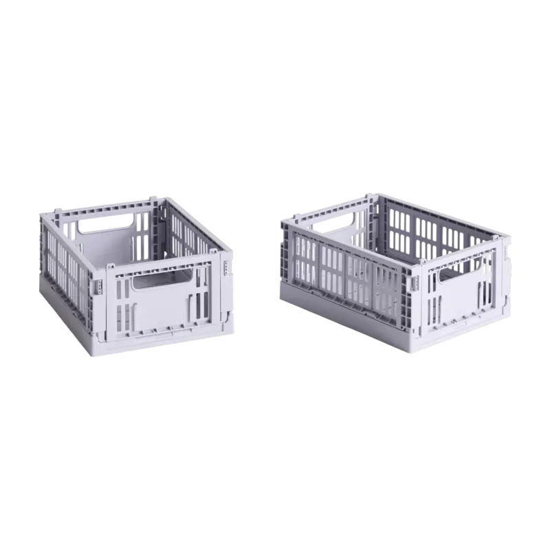 2 paniers en plastique recyclé lavande 13x17x8cm Colour Crate - Hay