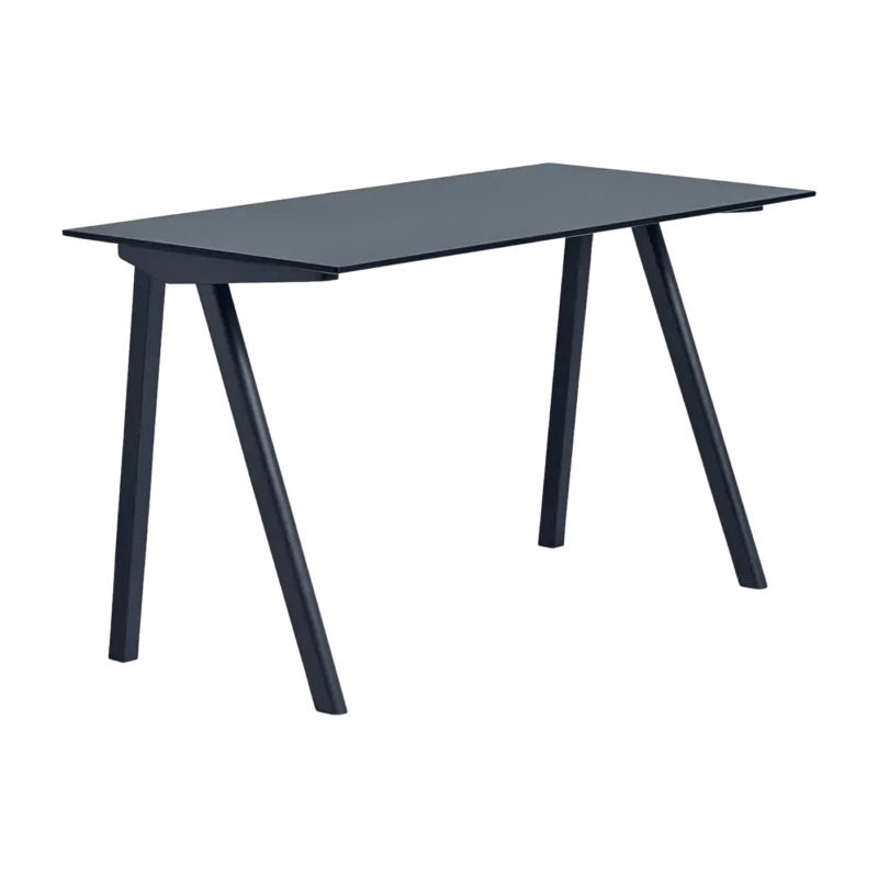 Bureau en bois de chêne laqué bleu foncé et linoléum bleu fumé 130x65x74cm CPH 90 2.0 - Hay